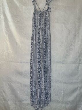 True Craft Light Blue and White Floral Maxi Dress